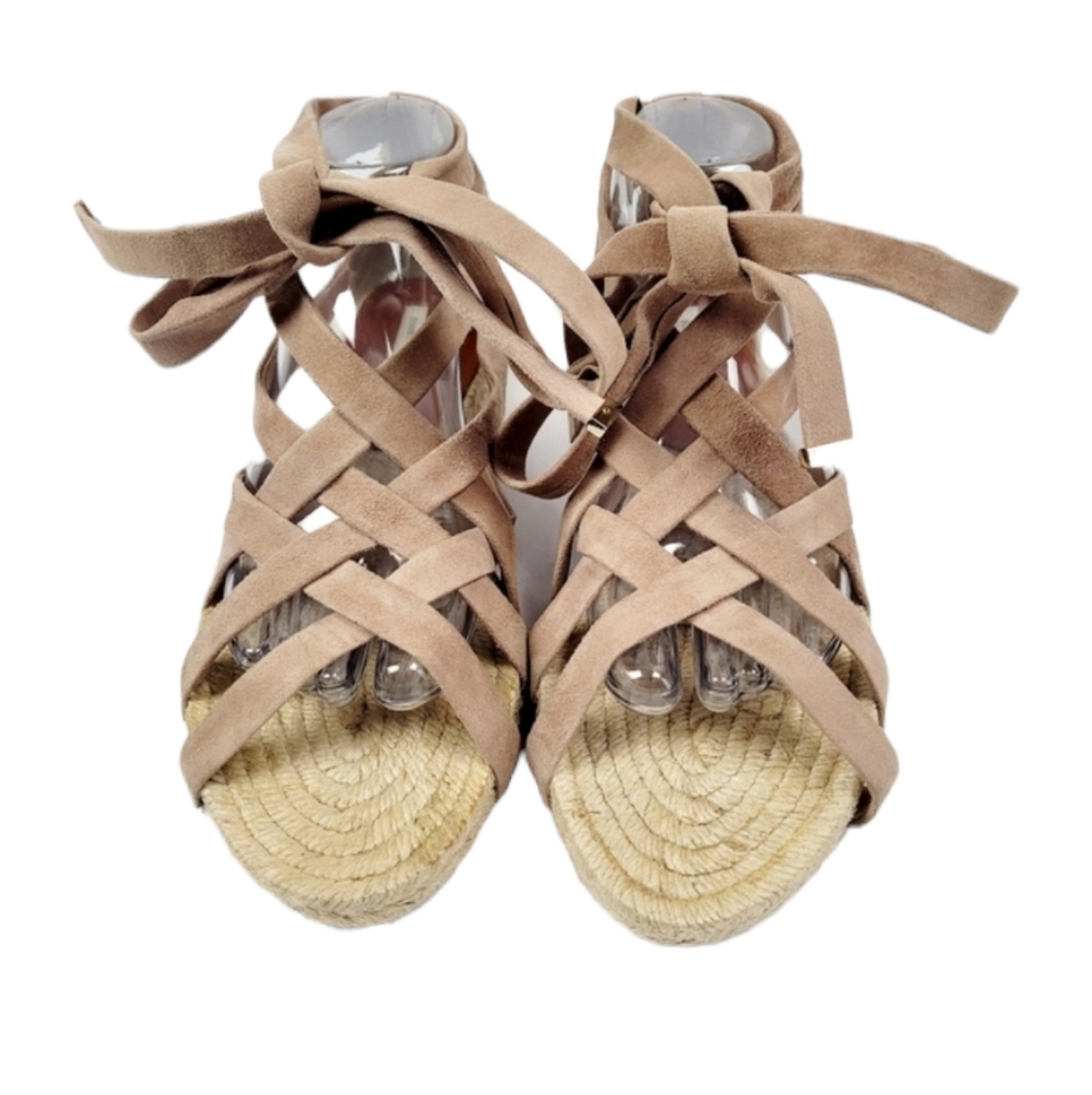 Diane Von Furstenburg Bastia Suede Tie Up Espadrille Sandals Size 6